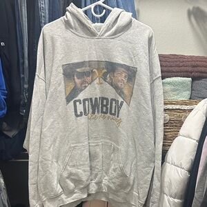 Gildan Gray Cowboy Graphic Hoodie